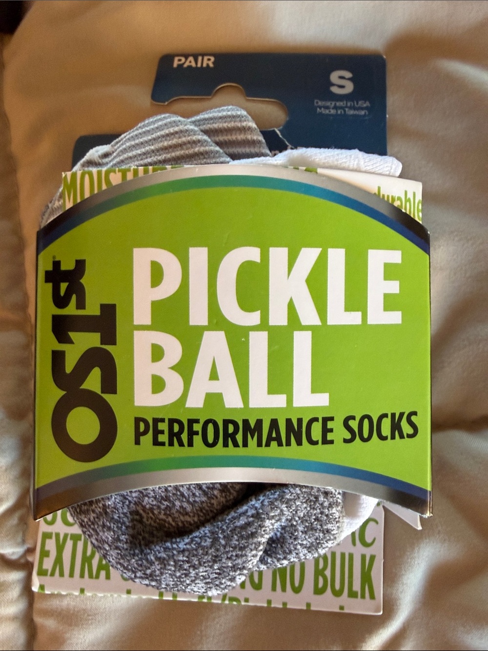 Pickleball Performance Socks - Gray & White